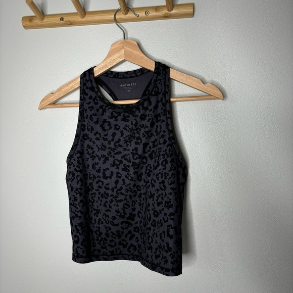 Athleta Leopard Shanti Crop Tank Top xs - Picture 2 of 7